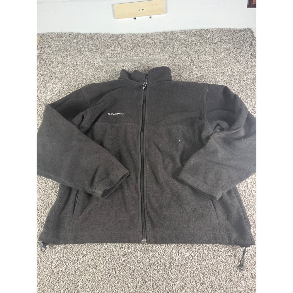 Columbia Mens Full Zip Fleece Jacket‎ Black Steens Mountain Large L Soft Shell